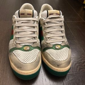 GUCCI Beige Screener GG Sneakers